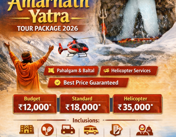 Amarnath Yatra Tour Package 2026 – Complete Guide, Cost, Route & Booking